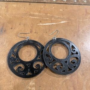 Black bangle earrings